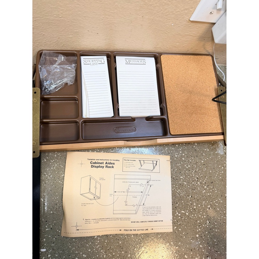 Amerock CabinetAides Under Cabinet Message Center C-8611 Vintage New In Box - Picture 3 of 6